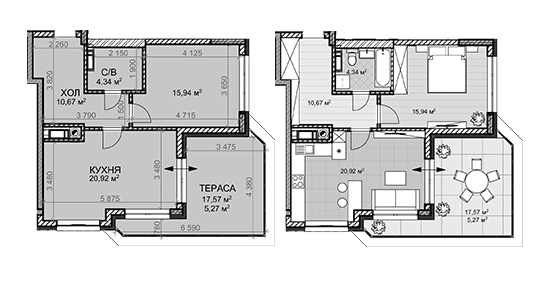 Двухуровневая 57.14 м² в ЖК Клубный дом-2 от 30 500 грн/м², Киев