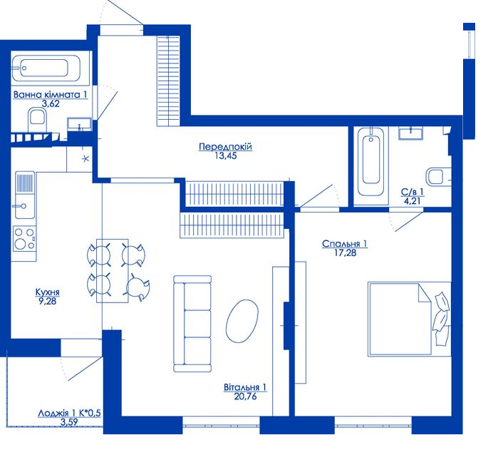 2-комнатная 74.4 м² в ЖК RYBALSKY от 42 320 грн/м², Киев