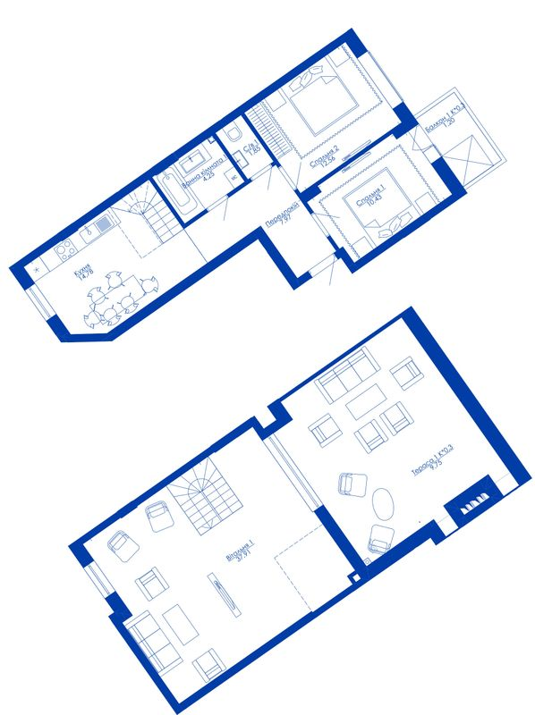 Двухуровневая 106.3 м² в ЖК RYBALSKY от 54 064 грн/м², Киев