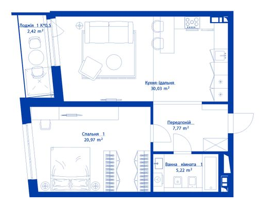 1-комнатная 66.41 м² в ЖК RYBALSKY от 36 384 грн/м², Киев