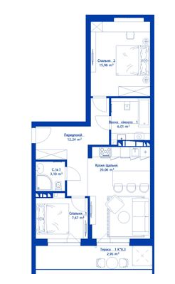2-комнатная 67.99 м² в ЖК RYBALSKY от 36 089 грн/м², Киев