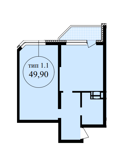 1-кімнатна 49.9 м² в ЖК Шевченківський від 48 654 грн/м², Київ