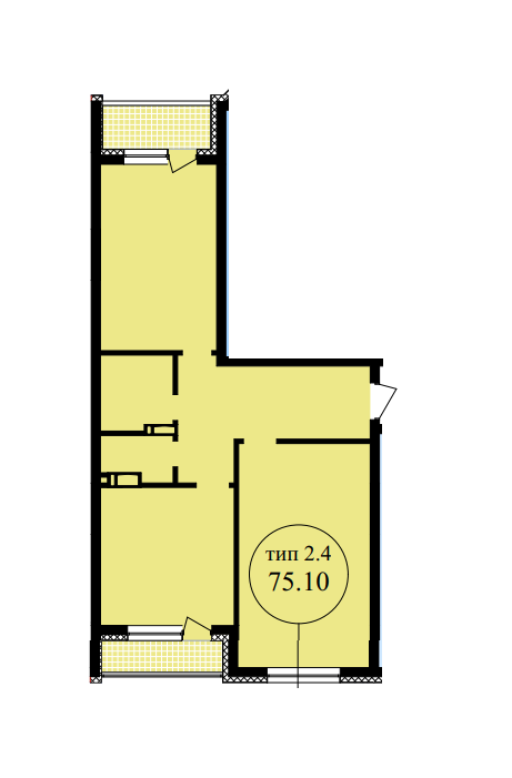 2-кімнатна 75.1 м² в ЖК Шевченківський від 45 900 грн/м², Київ