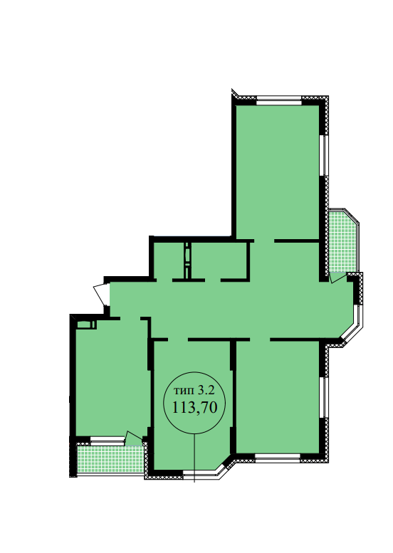 3-кімнатна 113.7 м² в ЖК Шевченківський від 41 827 грн/м², Київ