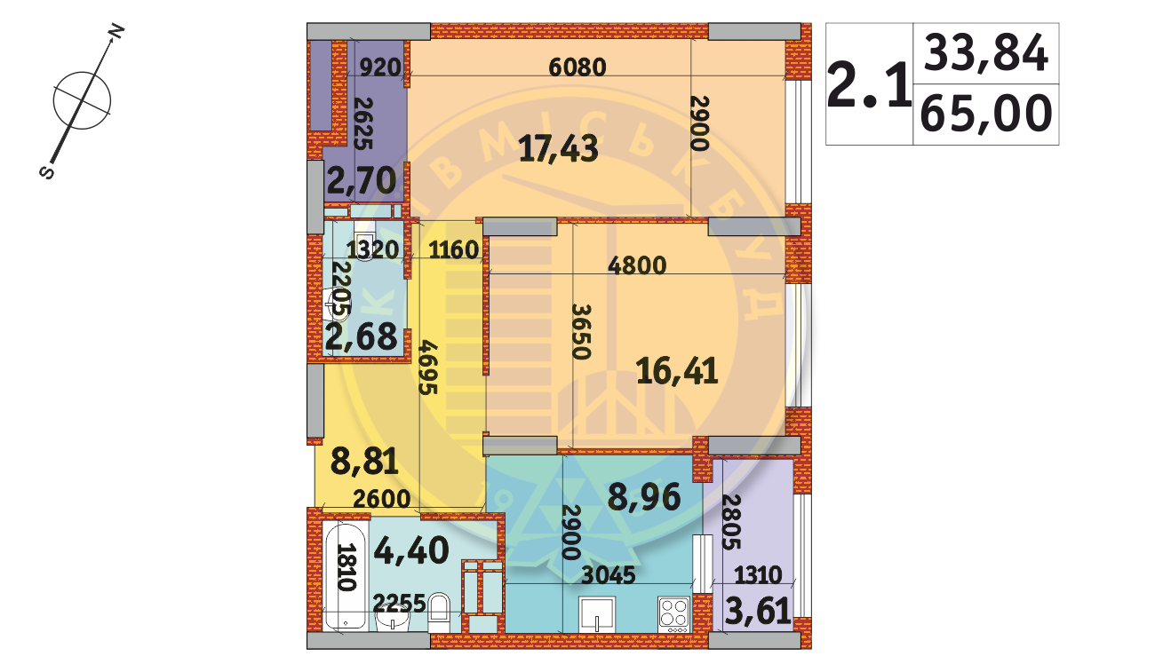 2-кімнатна 65.07 м² в ЖК Urban Park від 26 416 грн/м², Київ