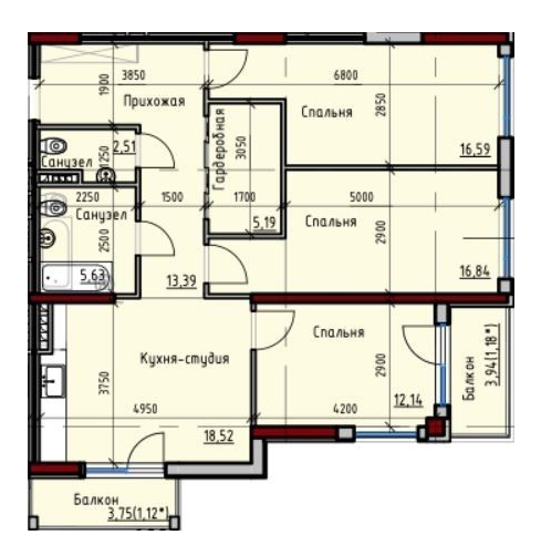 3-кімнатна 93.12 м² в ЖК Простір+ на Дачній від 40 400 грн/м², Одеса