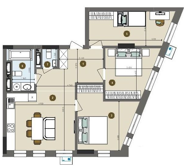 3-кімнатна 78.71 м² в ЖК Chalet від 26 050 грн/м², Київ