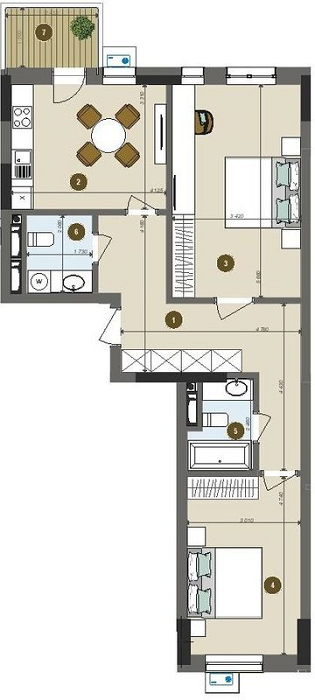2-кімнатна 70.79 м² в ЖК Chalet від 31 250 грн/м², Київ