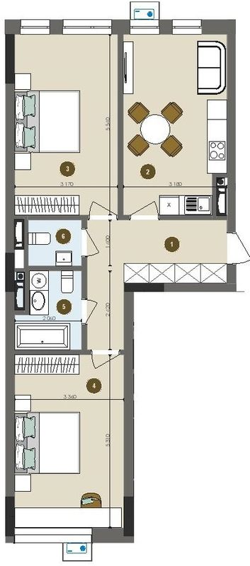 2-кімнатна 69.74 м² в ЖК Chalet від 32 850 грн/м², Київ