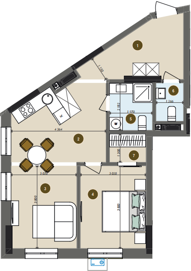 2-кімнатна 55.41 м² в ЖК Chalet від 32 850 грн/м², Київ