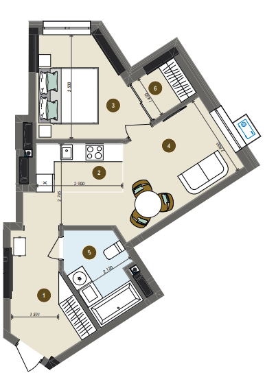 1-кімнатна 46.06 м² в ЖК Chalet від 36 270 грн/м², Київ