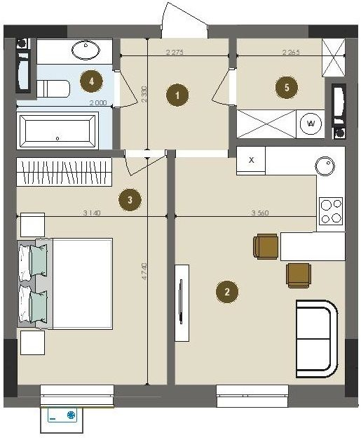 1-кімнатна 45.91 м² в ЖК Chalet від 36 270 грн/м², Київ