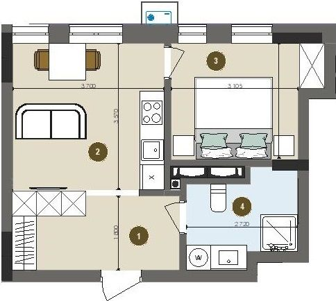 1-кімнатна 35.67 м² в ЖК Chalet від 35 350 грн/м², Київ