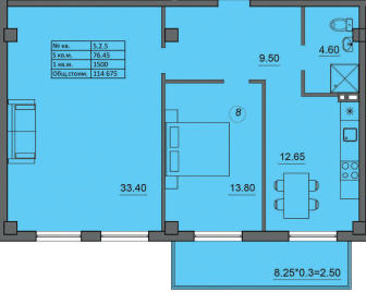 2-кімнатна 76.45 м² в ЖК Лідерсівський від 42 600 грн/м², Одеса
