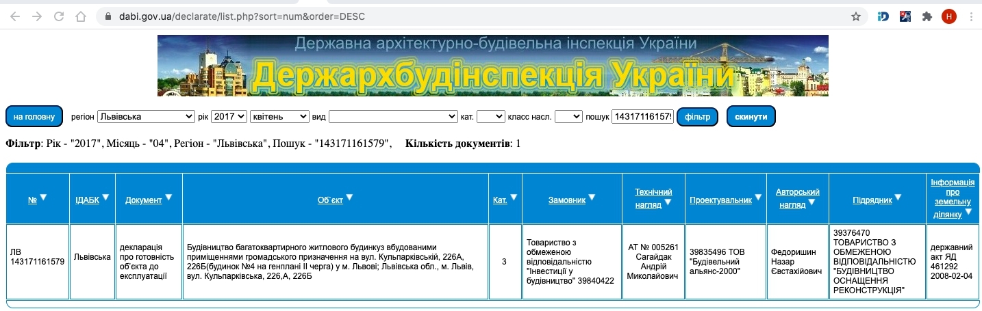 Сертификат о готовности Дом 1 (секция А5), ЖК Город трав