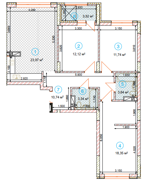3-кімнатна 89.88 м² в ЖК SKY AVENUE від 30 198 грн/м², Київ