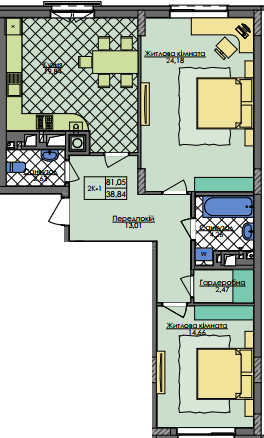 2-комнатная 81.05 м² в ЖК Auroom Tower от 21 350 грн/м², Львов