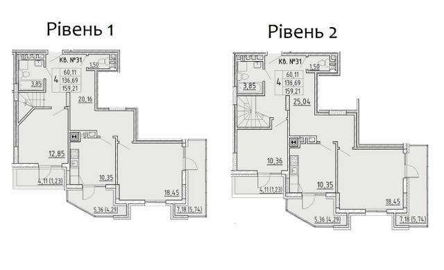 Дворівнева 159.21 м² в ЖК LakePark від 21 550 грн/м², Львів