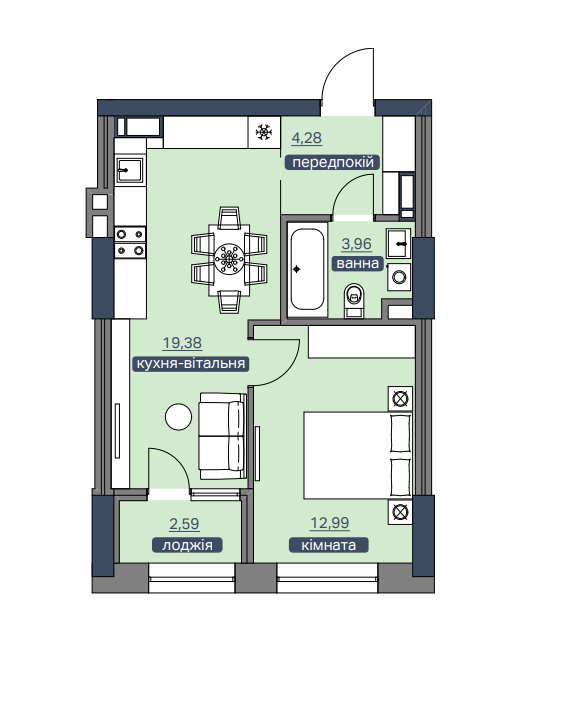 1-кімнатна 43.14 м² в ЖК Метрополіс від 53 300 грн/м², Київ