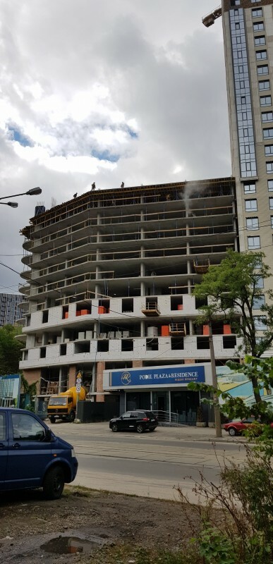 Ход строительства ЖК Podil Plaza & Residence, авг, 2020 год