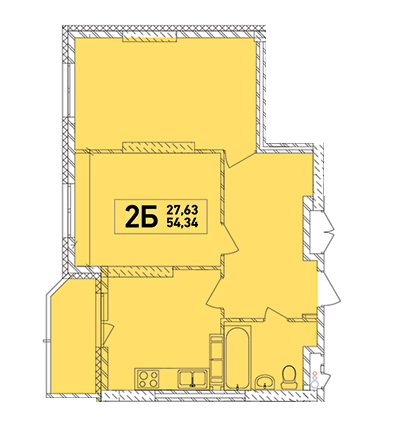 2-кімнатна 54.34 м² в ЖК Lego House від забудовника, Київ