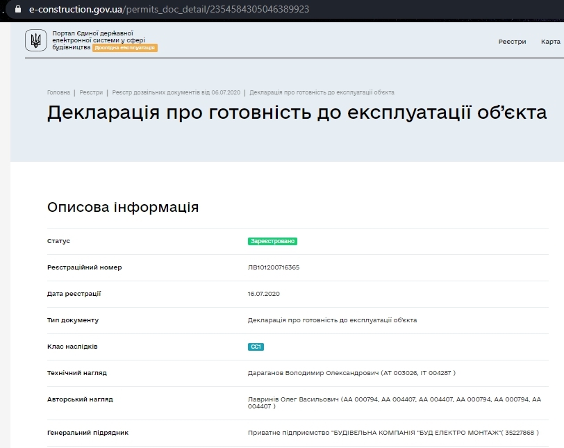 Сертификат о готовности Дом, ЖК на ул. Загородная, 47