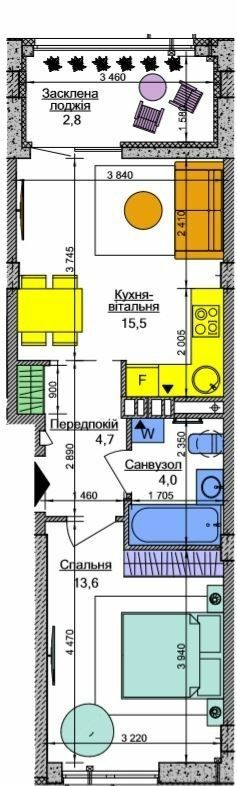 1-комнатная 40.6 м² в ЖК Respublika от 44 320 грн/м², Киев