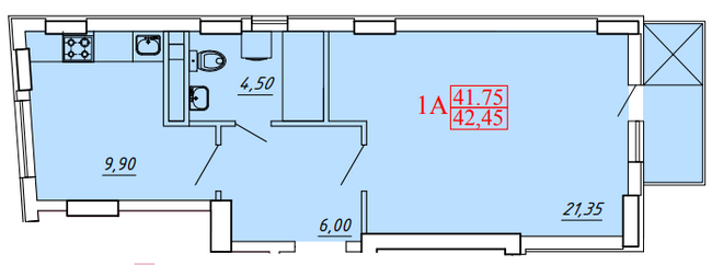 Смарт 42.45 м² в ЖК Smart Hall від 28 400 грн/м², Одеса