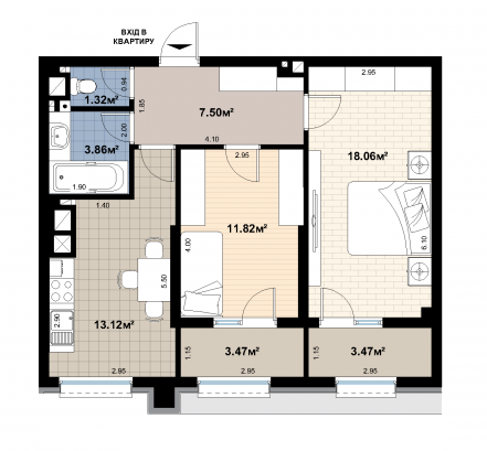 2-комнатная 62.62 м² в ЖК Премьера от 19 450 грн/м², Черновцы