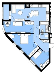 3-кімнатна 85.86 м² в ЖК Парус Riverside від 21 100 грн/м², Ужгород