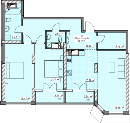 3-комнатная 98.7 м² в ЖК Элегия Парк от 30 800 грн/м², Одесса