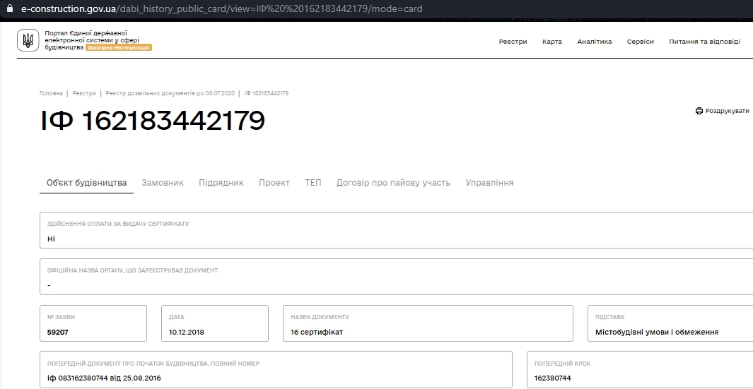 Сертификат о готовности Секция 2, ЖК Цитадель-1