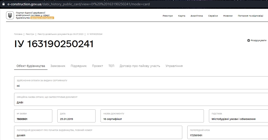Сертификат о готовности Секция 4, ЖК Набережний квартал