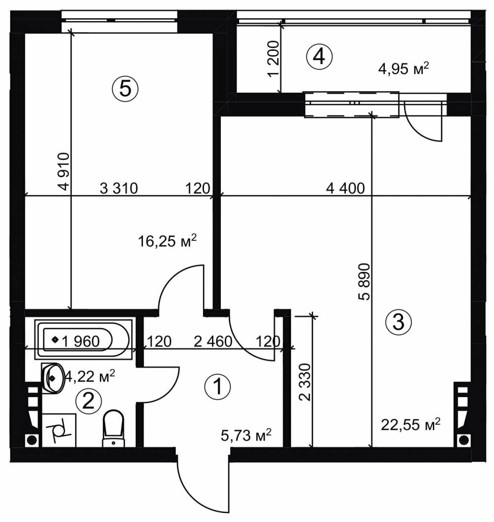 1-комнатная 51.22 м² в ЖК Сырецкий парк 2 от 35 200 грн/м², Киев