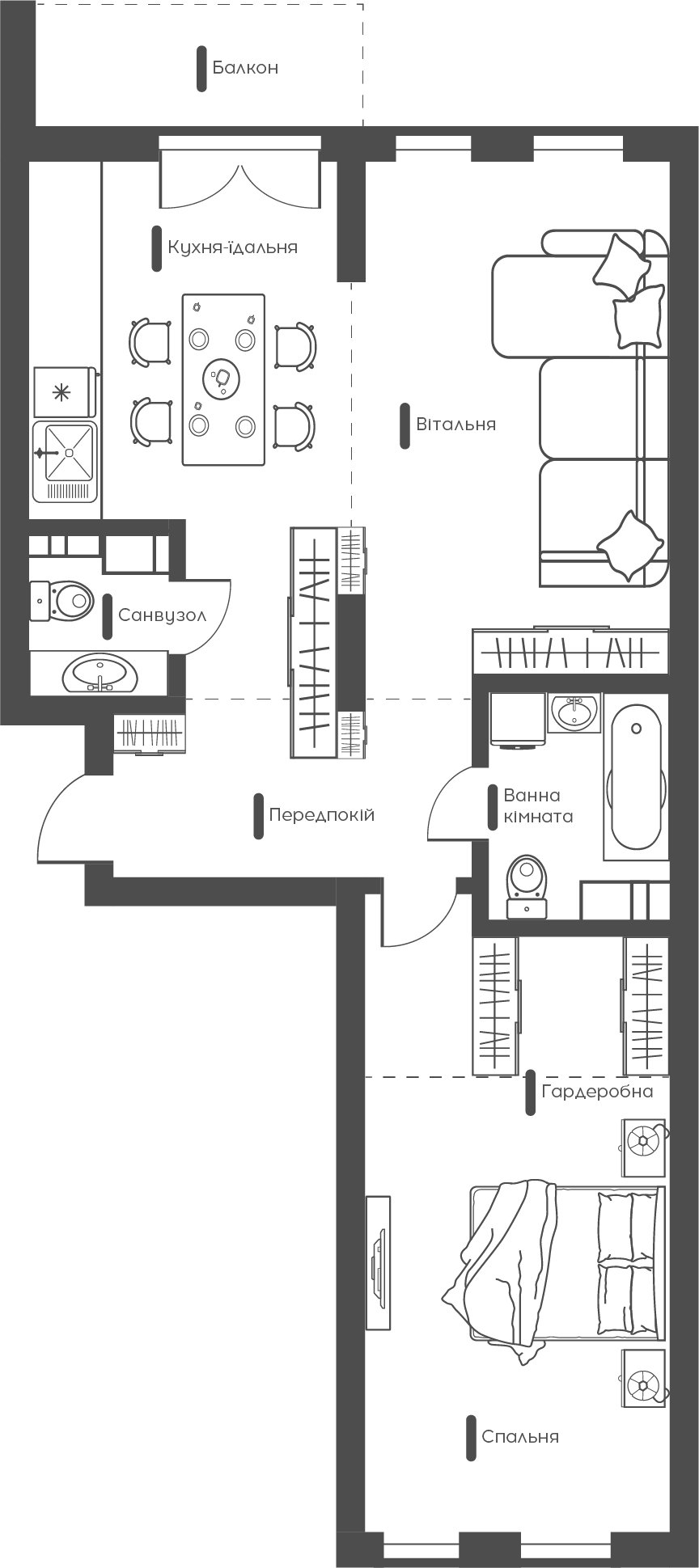 2-комнатная 70.25 м² в ЖК Happy House от 35 900 грн/м², Киев