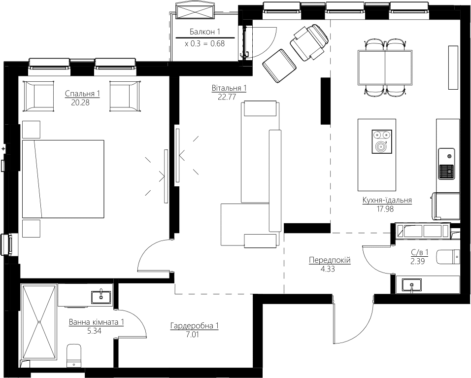 2-комнатная 80.77 м² в ЖК Happy House от 40 927 грн/м², Киев