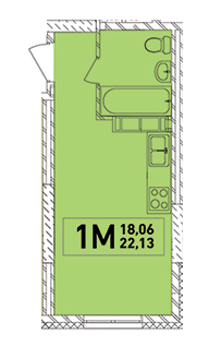 1-комнатная 22.15 м² в ЖК Lego House от 15 600 грн/м², Киев
