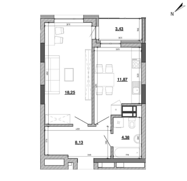 1-комнатная 46.06 м² в ЖК Львовская Площадь от 53 553 грн/м², Киев