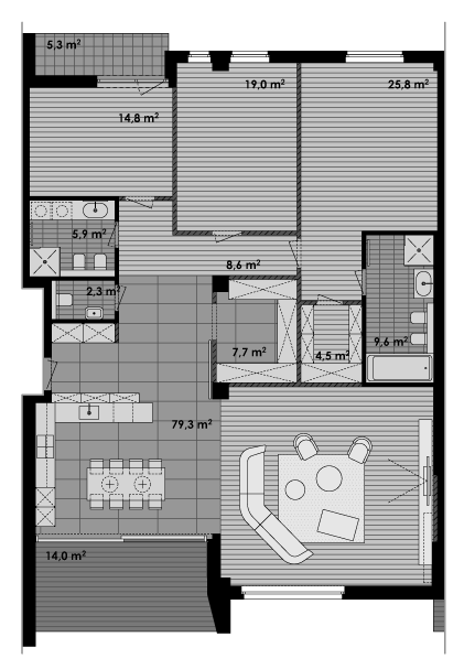 4-комнатная 202.4 м² в ЖК Pechersk Hills Residence от 141 150 грн/м², Киев