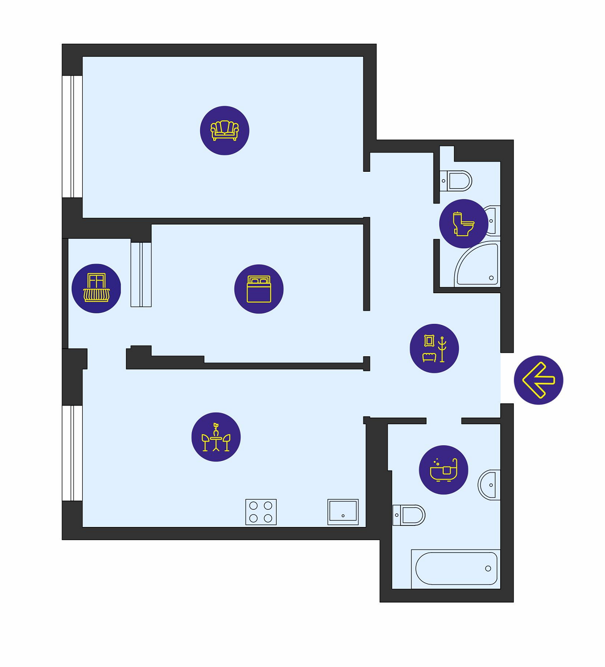 2-комнатная 67.92 м² в ЖК Урловский-1 от 29 850 грн/м², Киев