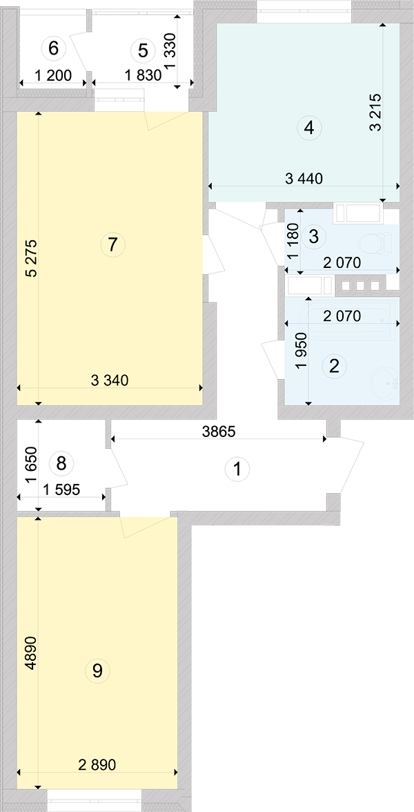 2-кімнатна 64.07 м² в ЖК Голосіївська Долина від 22 700 грн/м², Київ