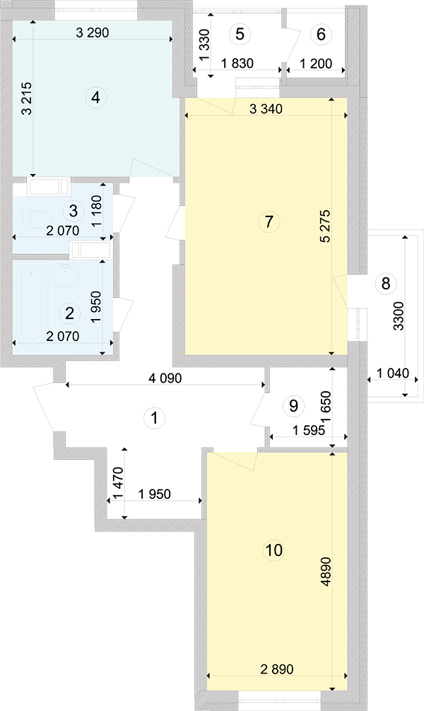 2-кімнатна 68.88 м² в ЖК Голосіївська Долина від 23 200 грн/м², Київ