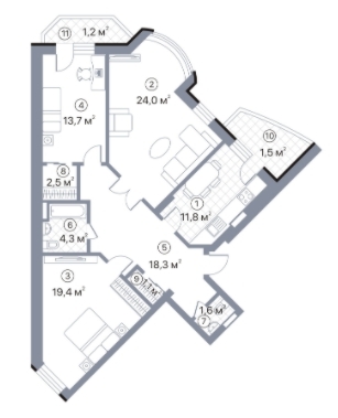 3-комнатная 99.4 м² в ЖК Киевский Шлях от 15 600 грн/м², г. Борисполь