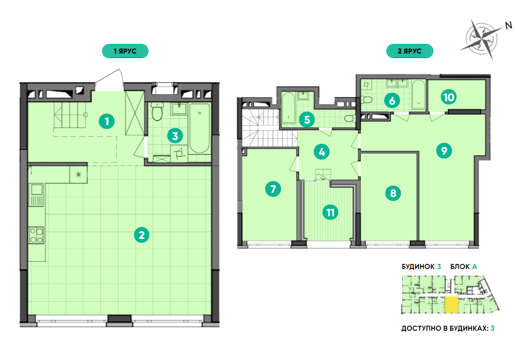 Дворівнева 138.34 м² в ЖК Dibrova Park від 17 800 грн/м², Київ