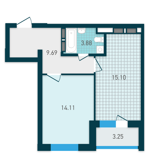 1-кімнатна 46.03 м² в ЖК GENESIS від 31 530 грн/м², Київ