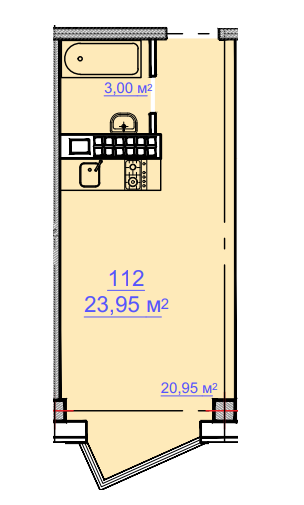 1-кімнатна 23.95 м² в ЖК City House Resort від 25 550 грн/м², Одеса