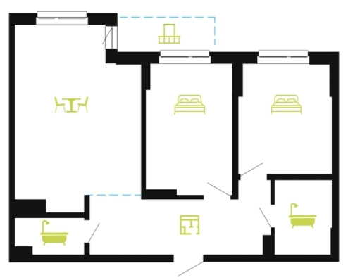3-комнатная 75 м² в ЖК Main House от 19 500 грн/м², Ивано-Франковск