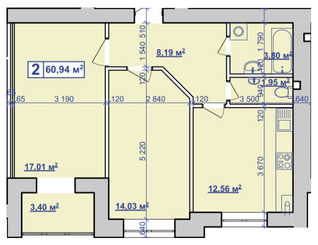 2-кімнатна 60.94 м² в ЖК Парковий маєток від 9 600 грн/м², Івано-Франківськ