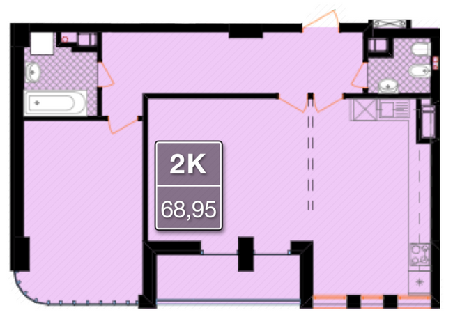 2-кімнатна 68.95 м² в ЖК Смарагдові вежі від забудовника, Івано-Франківськ