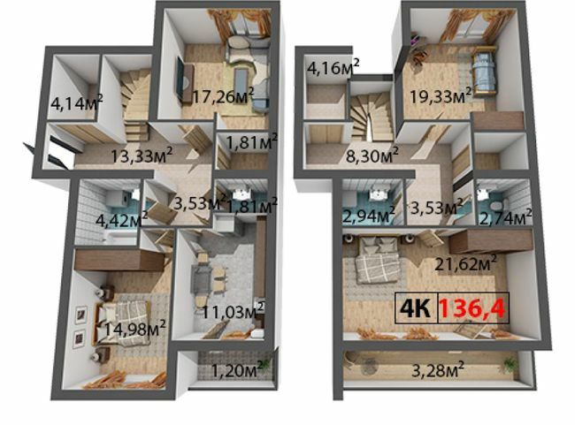 Двухуровневая 136.4 м² в ЖК Стожары от 13 600 грн/м², Ивано-Франковск